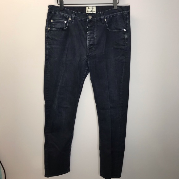 Acne Studios Town Twilight men’s skinny jeans dark wash button fly - Picture 2 of 11